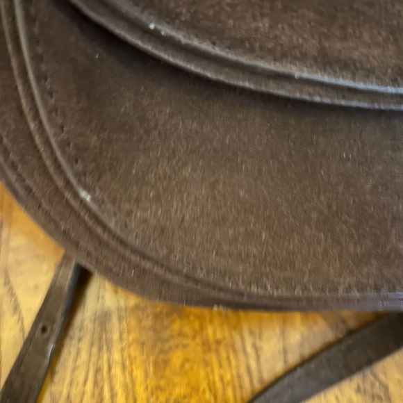 Spartina 449 Coffee Suede Saddle Crossbody Bag - Picture 3 of 15